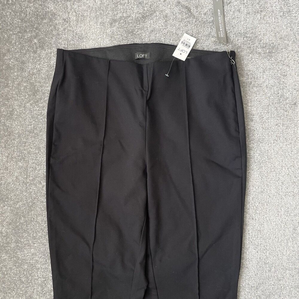 Loft Pants Womens 8 Tall Black Curvy Kick Crop Stretch Side Zip Slacks NEW - Picture 2 of 12